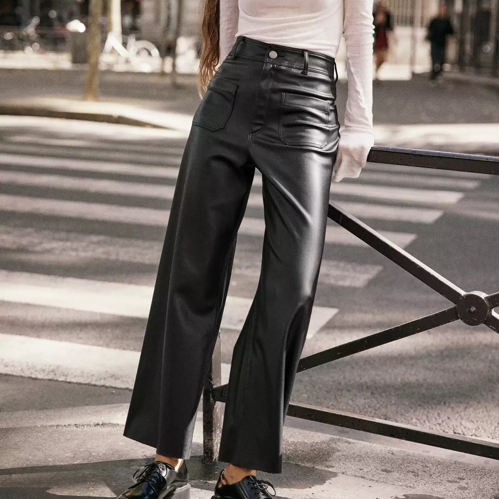 Zara Black Leather Pants